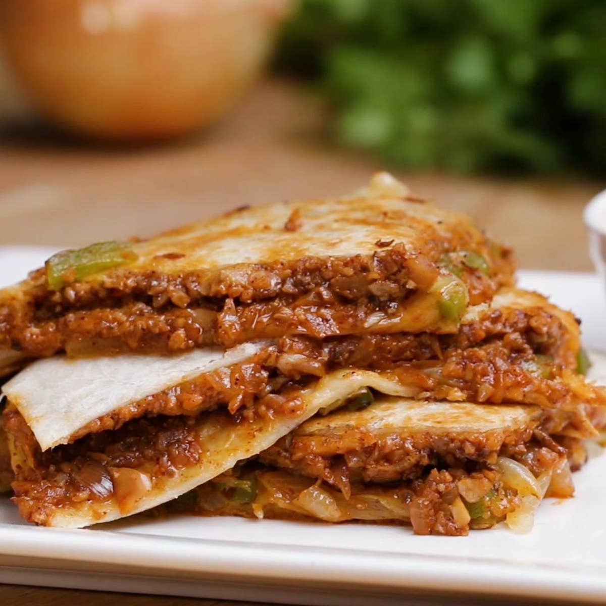 Cauliflower “Meat” Quesadillas