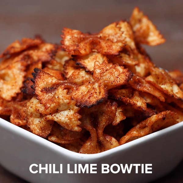 Chili Lime Bowtie Pasta Chips