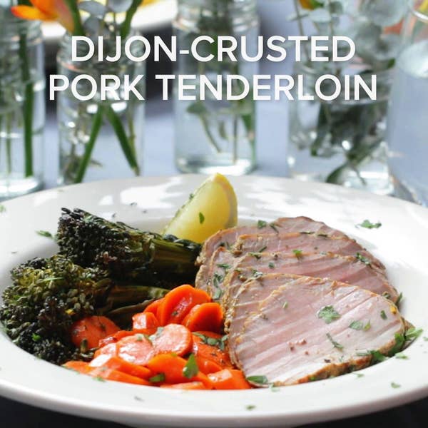 Dijon-Crusted Pork Tenderloin Honey-Glazed Carrots