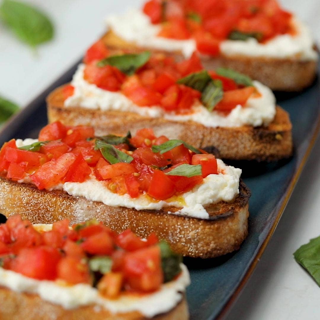 Tomato Ricotta Tartine Recipe By Tasty