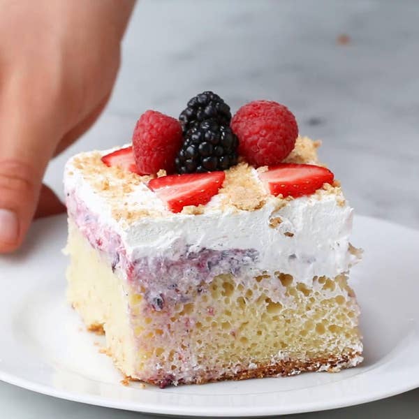 Berry Cheesecake Poke 'Box' Cake