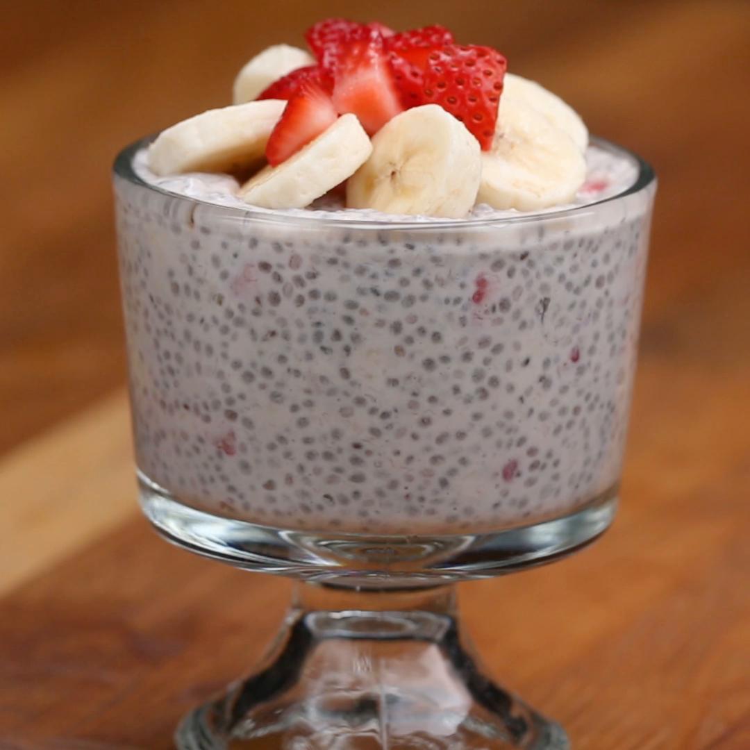 Strawberry Banana Chia Seed Pudding Recipe by Tasty_image