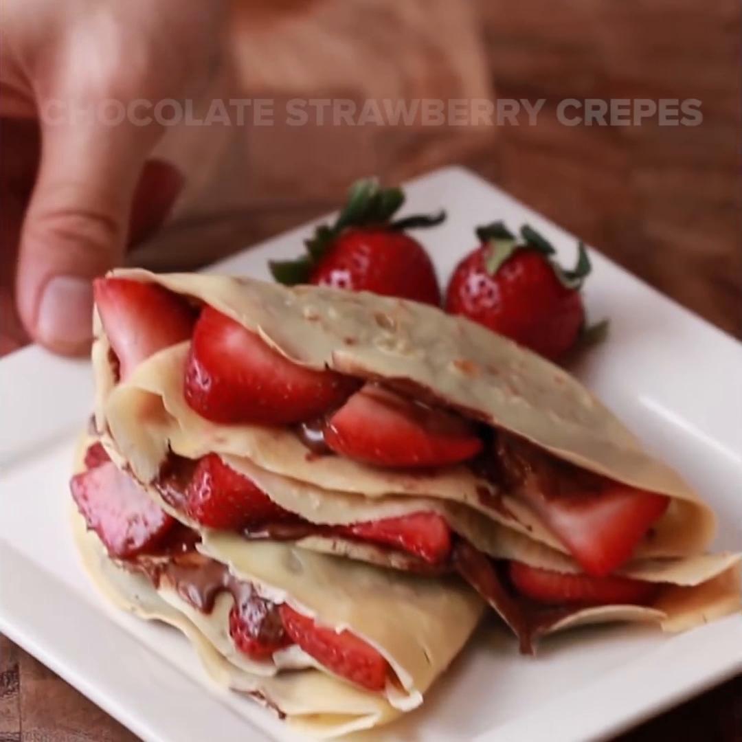 Chocolate Strawberry Crepes Recipe by Tasty_image
