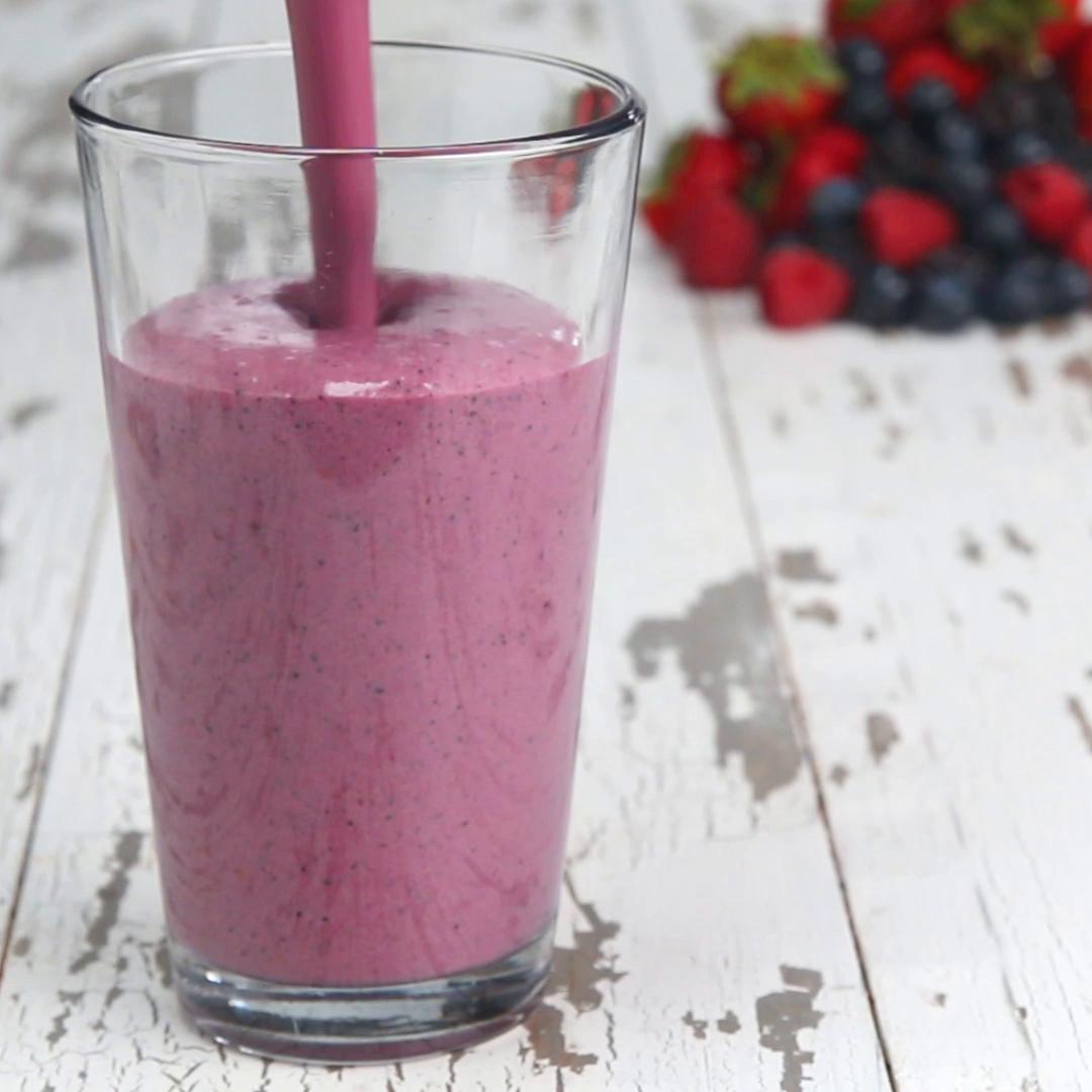 Vanilla Berry Protein Smoothie Recipe by Tasty