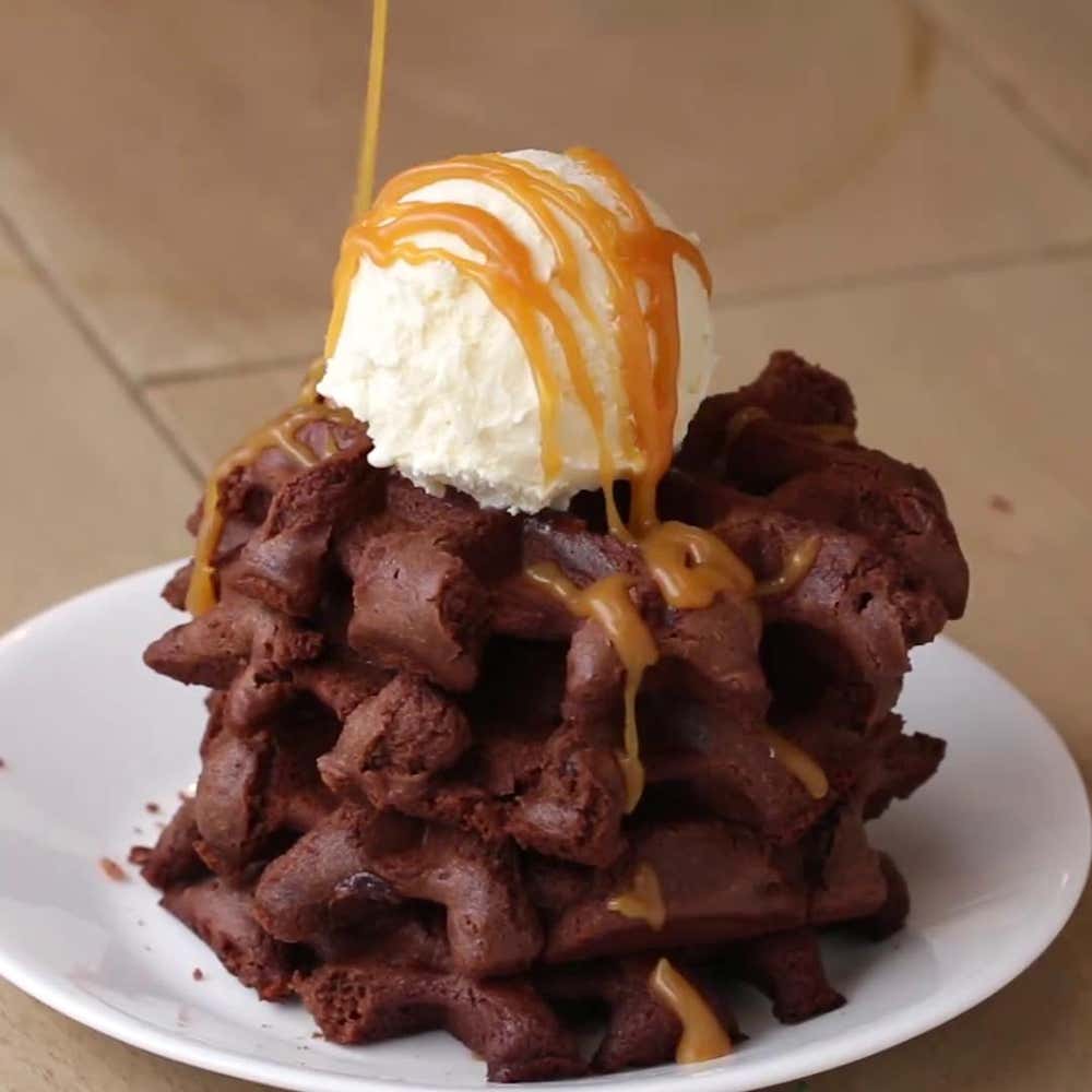 Box Brownie Waffle Sundae Recipe by Tasty