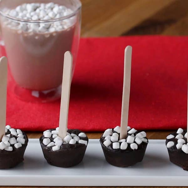 Hot Chocolate With Marshmallow On A Stick