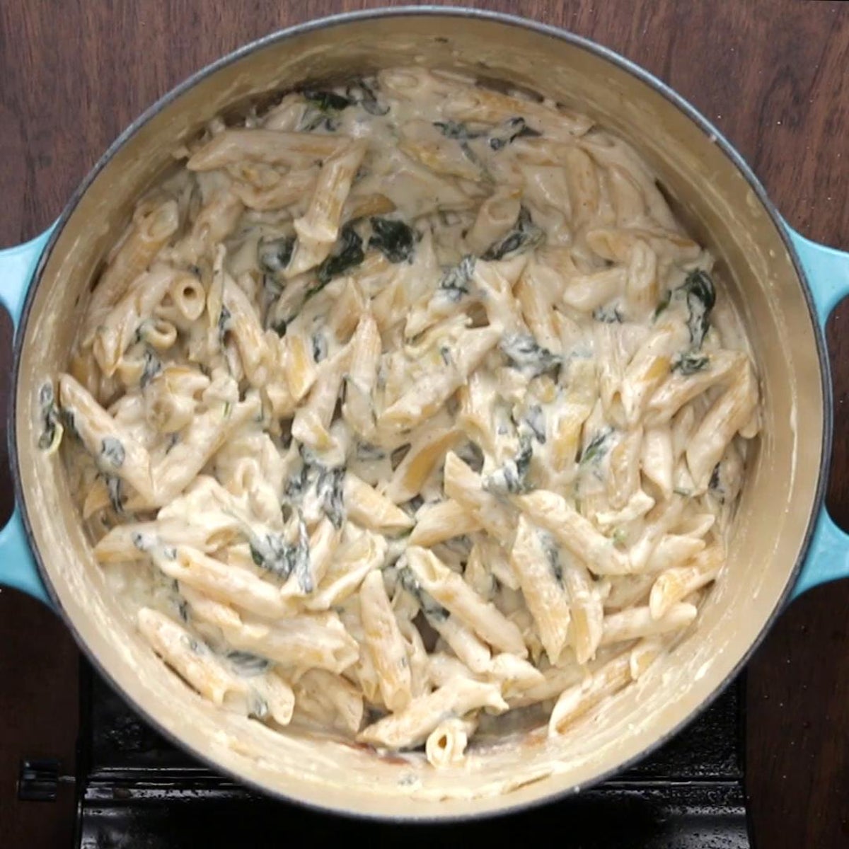 Penne lisce with carbonara and artichokes