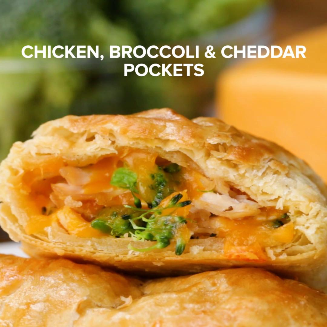 Chicken Broccoli Cheddar Pockets Recipe By Tasty