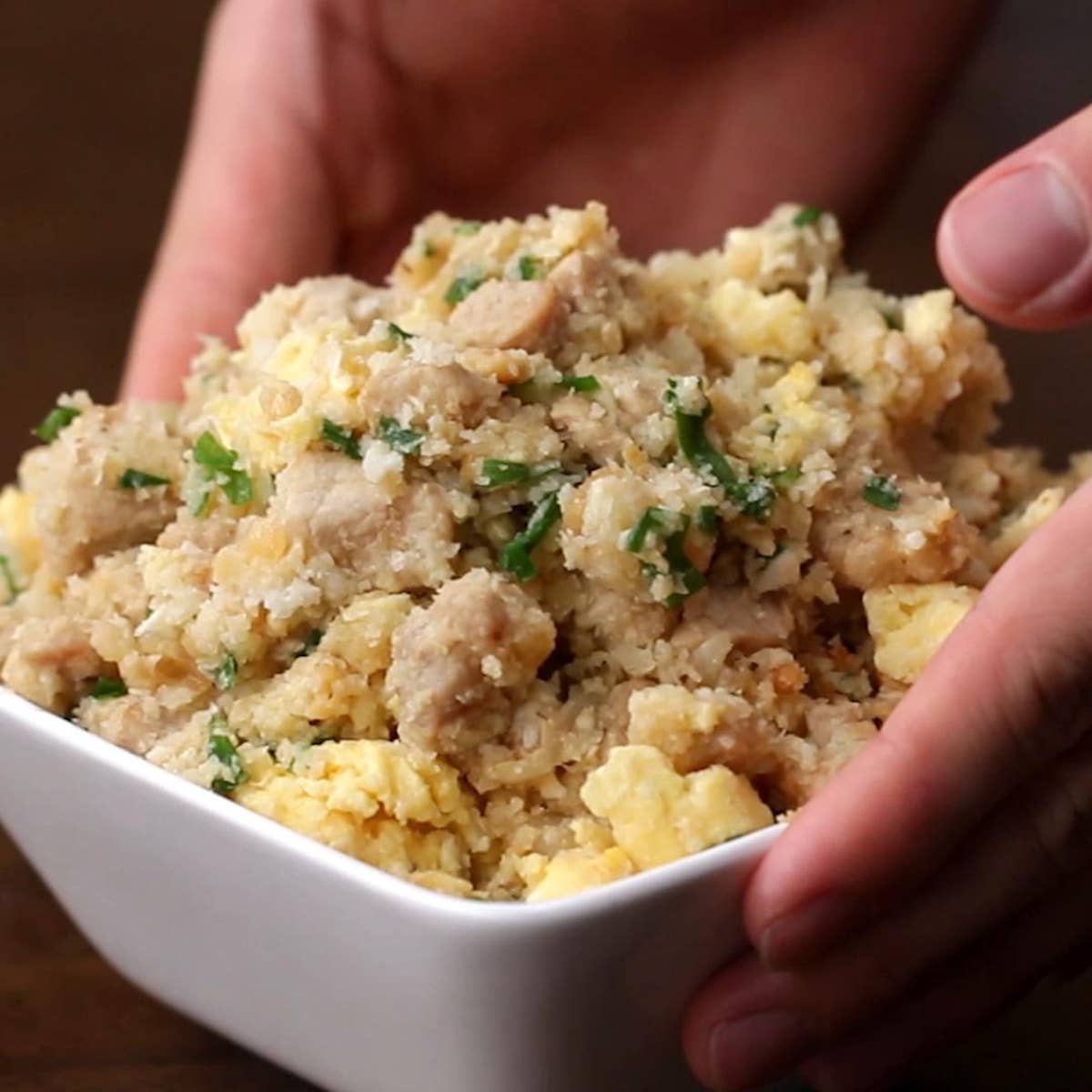 Garlic Pork Cauliflower Fried Rice