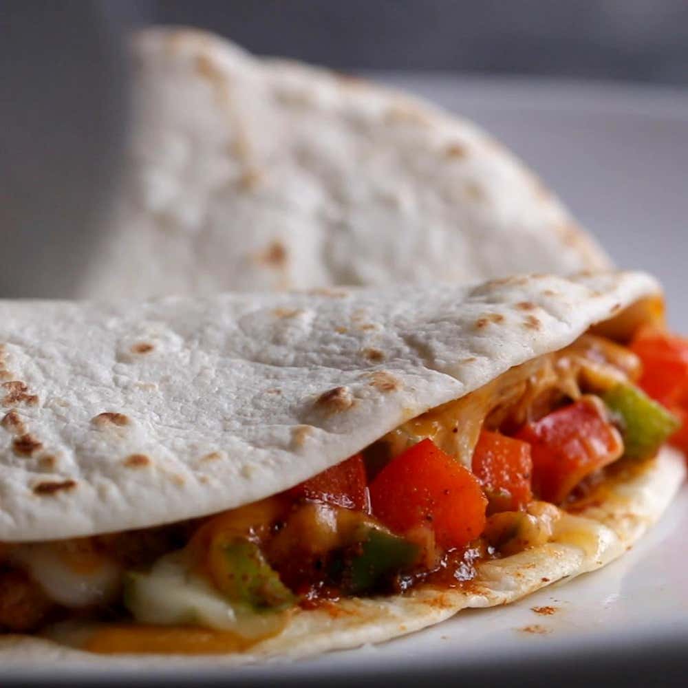 Microwave 4-minute Chicken Quesadilla Recipe by Tasty