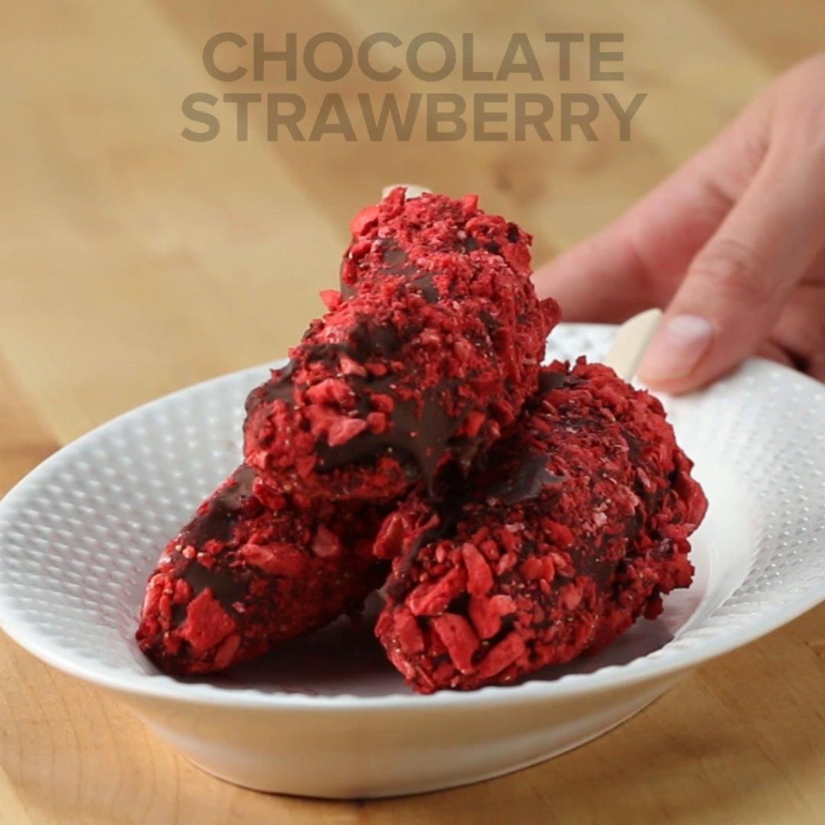 Chocolate Strawberry Frozen Banana Recipe by Tasty image