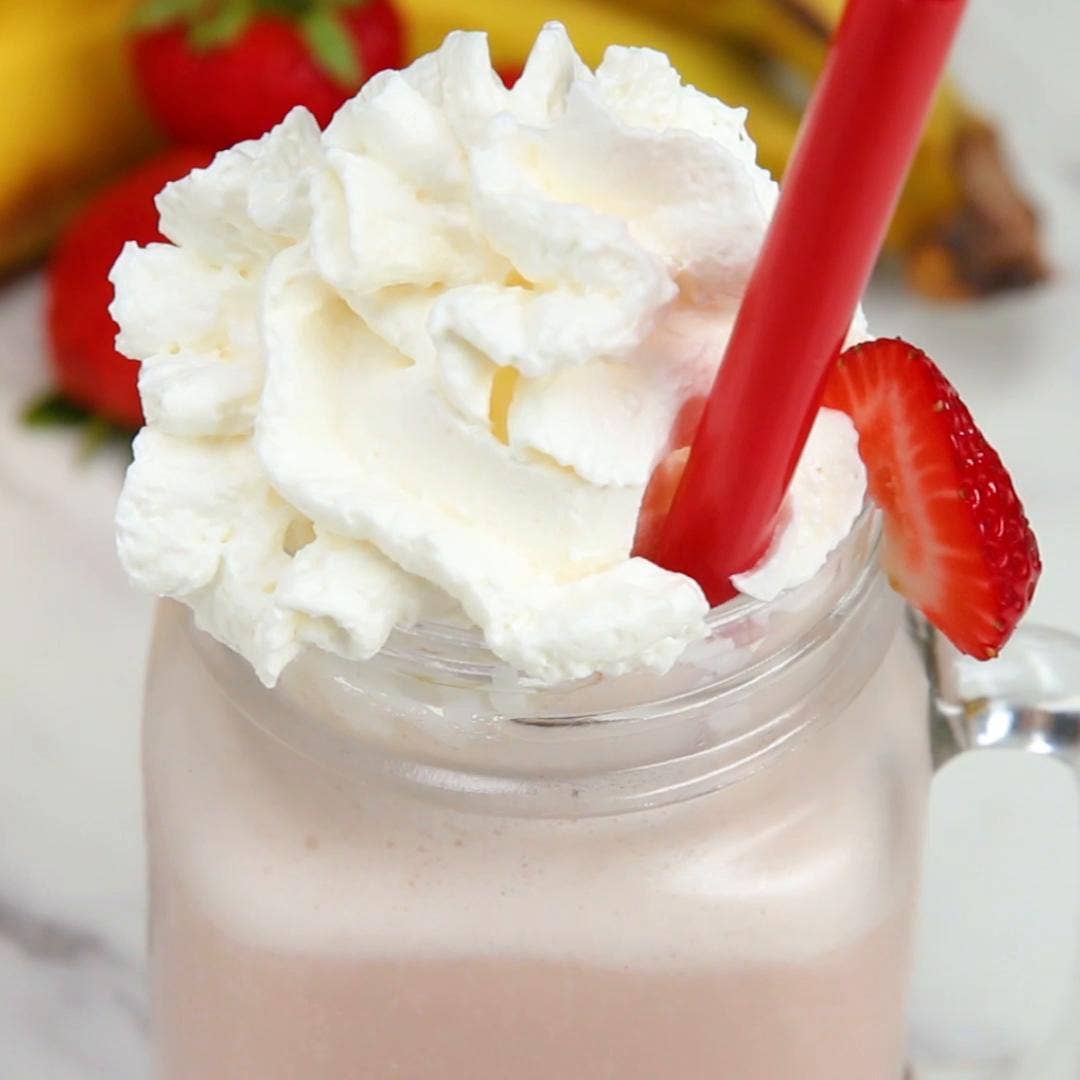 Strawberry N Cream Blended Drink Recipe By Tasty