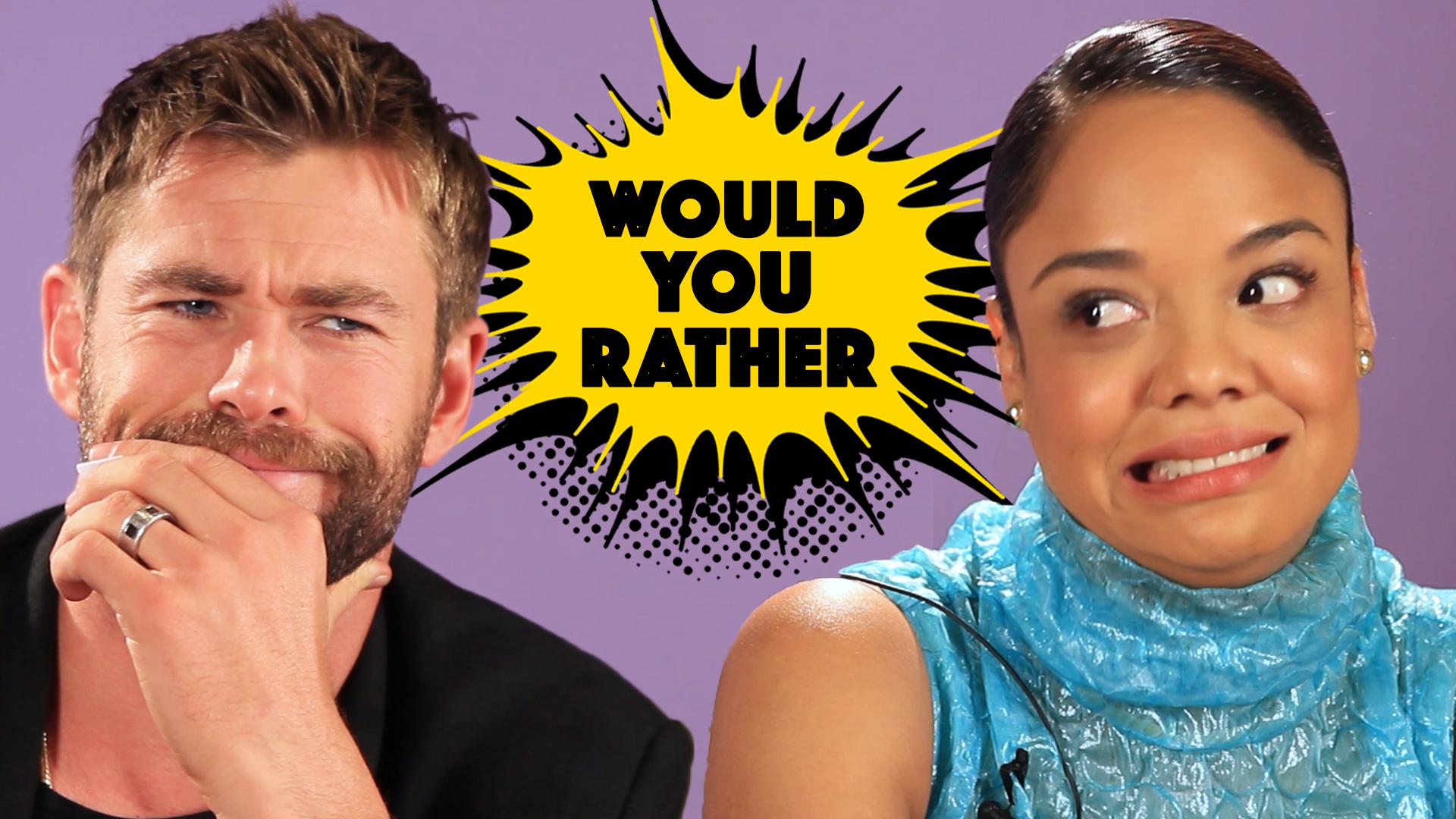 The Cast Of "Thor Ragnarok" Plays Superhero Would You Rather
