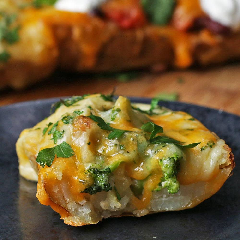 Broccoli Cheddar 2-Foot-Long Potato Skin Recipe by Tasty