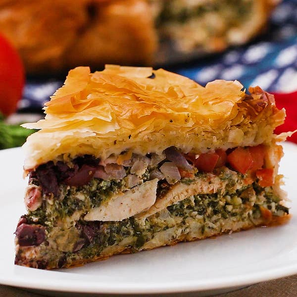 Chicken Spinach Feta Pie