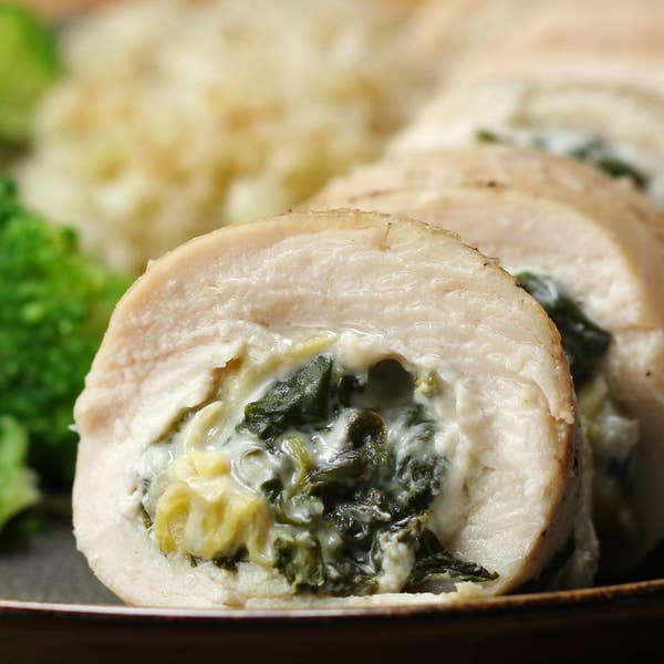 Keto-Friendly Spinach & Artichoke Chicken Rolls