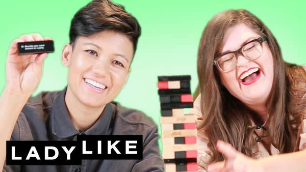 Kristin and Jen Play Truth Or Dare Jenga