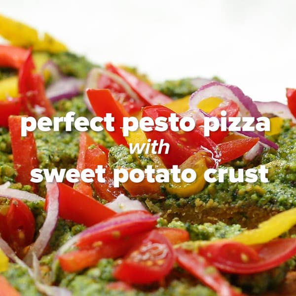Haile Thomas's “Perfect Pesto Pizza With Sweet Potato Crust”