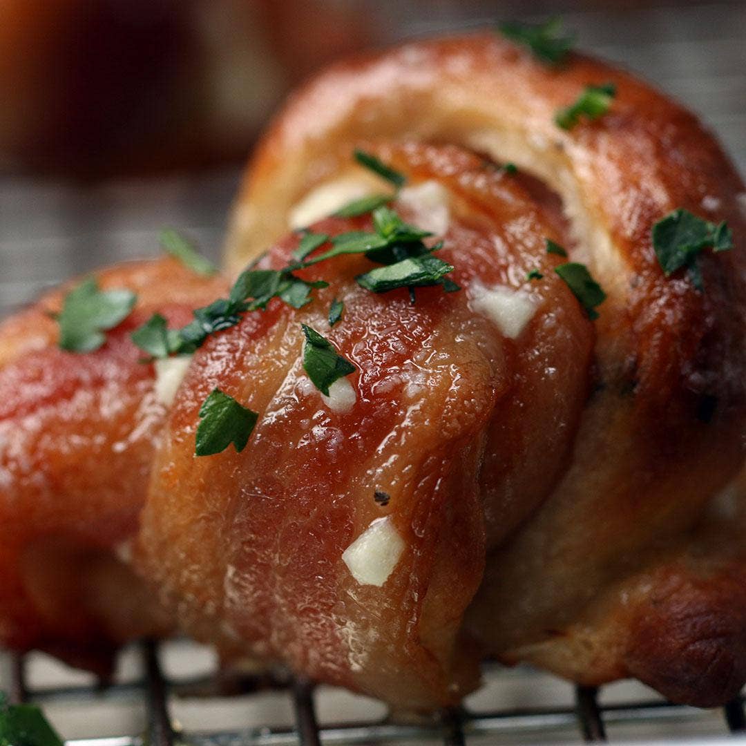 Bacon Wrapped Parmesan Garlic Knots Recipe By Tasty