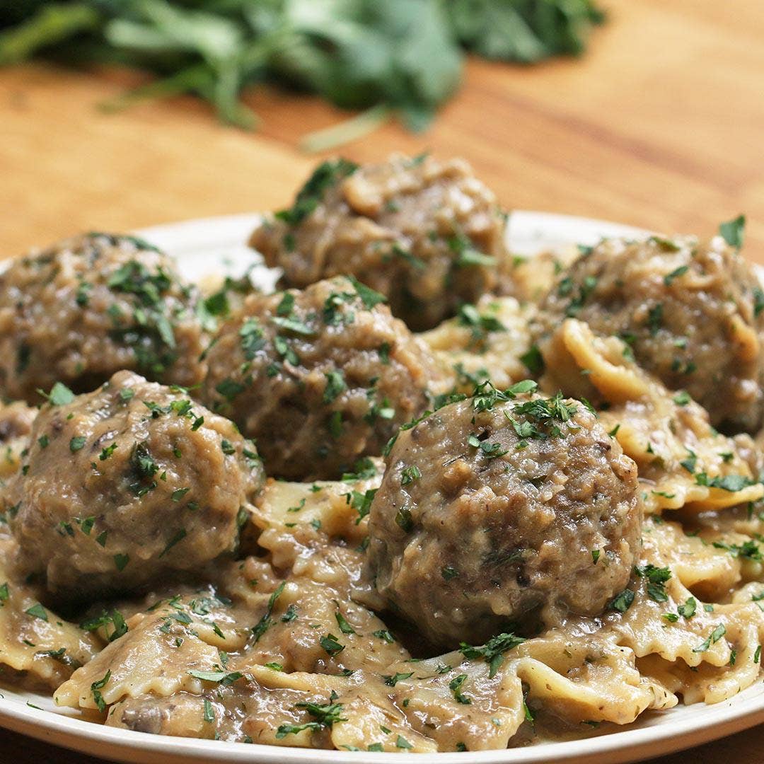 One Pot Vegan Swedish Meatball Pasta Recipe By Tasty