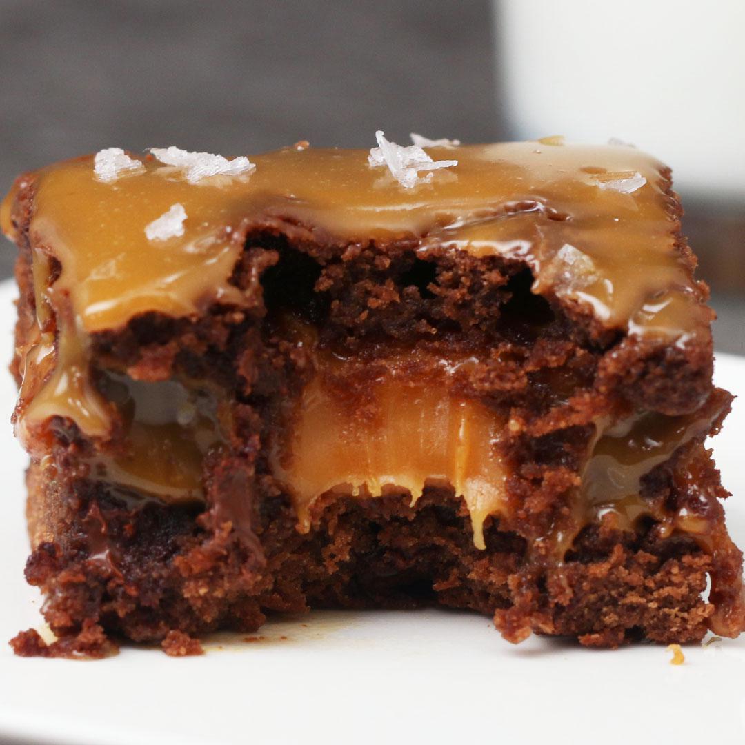The Best Gooey Salted Caramel Brownies Recipe by Tasty_image