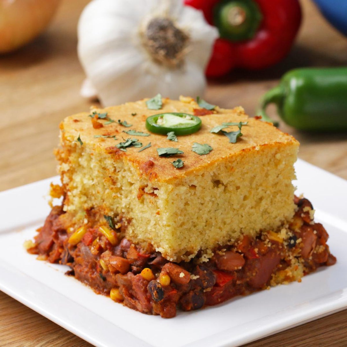 Veggie Chili Cornbread Casserole Recipe by Tasty-image