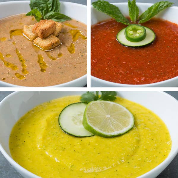 Refreshing Gazpachos 3 Ways