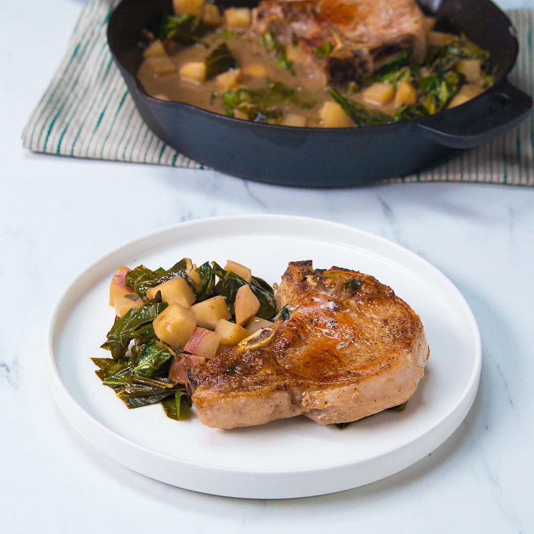 One-Pan Cider-Braised Pork Chops Recipe by Tasty_image