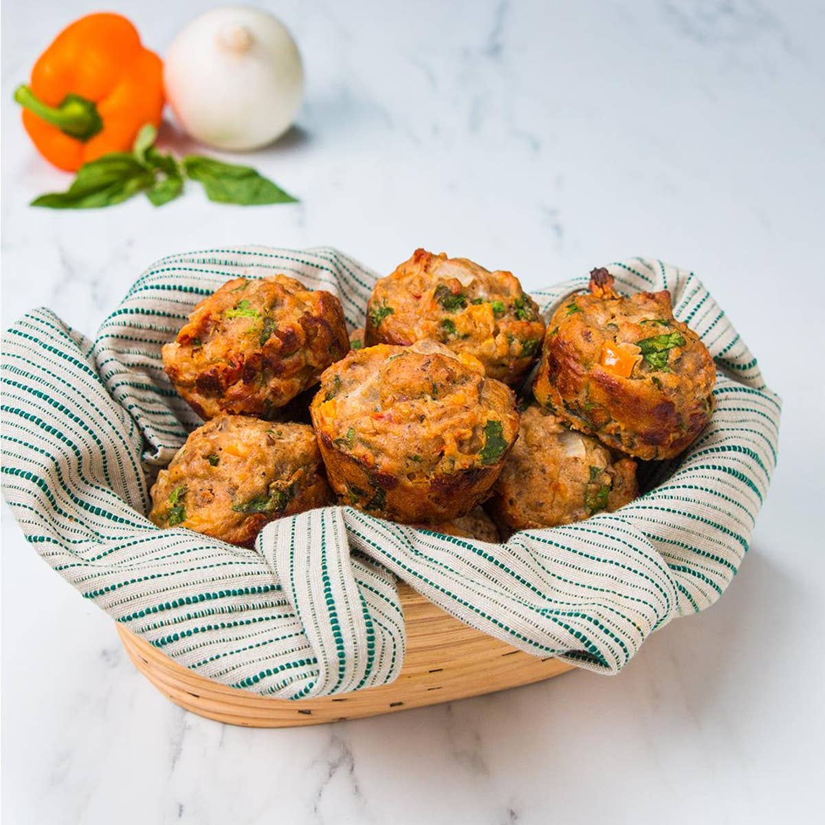 Turkey Sausage And Pepper Muffins