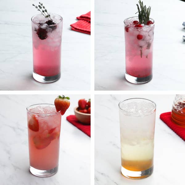 Honey Syrup Sodas 4 Ways