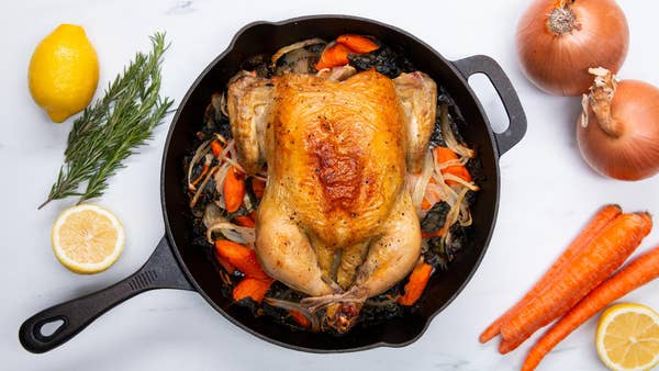 One-Pan Whole Roasted Chicken & Veggies