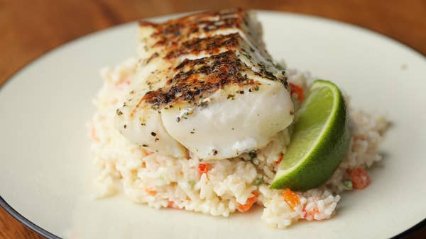 Cod With Confetti Coconut Rice