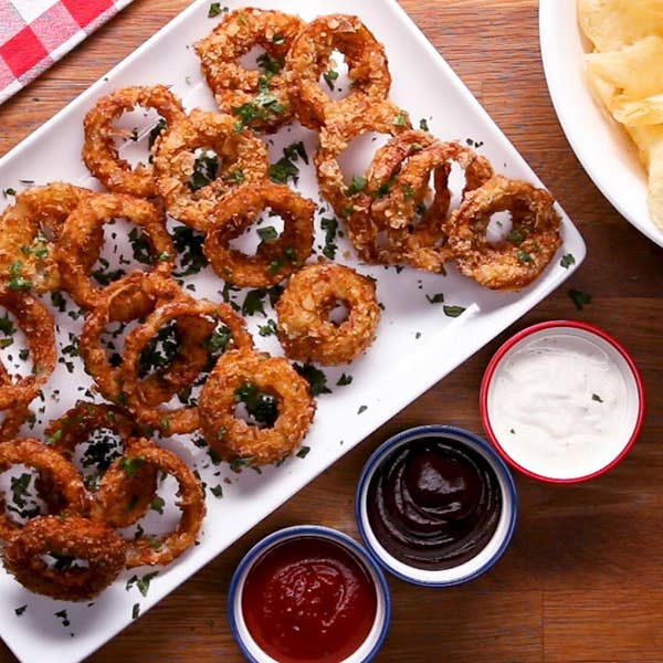Potato Chip–Coated Onion Rings