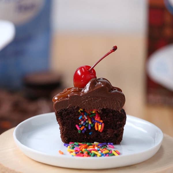 Chocolate Pinata Cupcake: Red Temptation