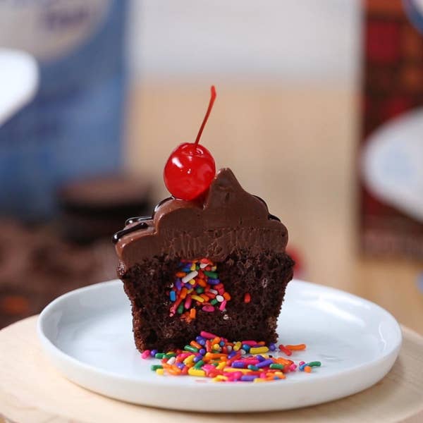 Chocolate Pinata Cupcake: Cherry Bomb