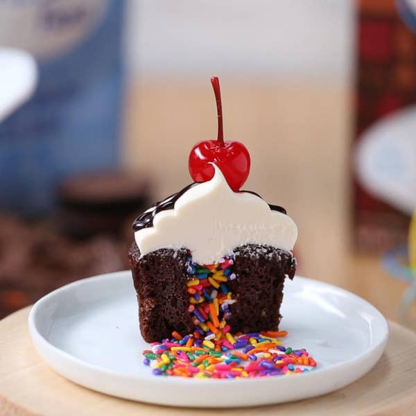 Chocolate Pinata Cupcake: Over The Rainbow