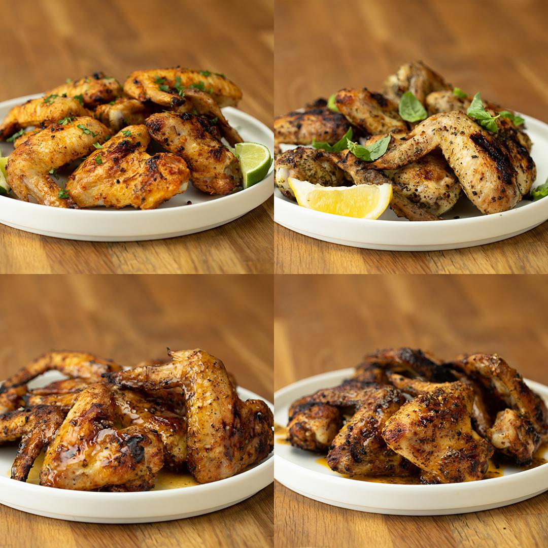 Grilled Wings 4 Ways Recipe by Maklano