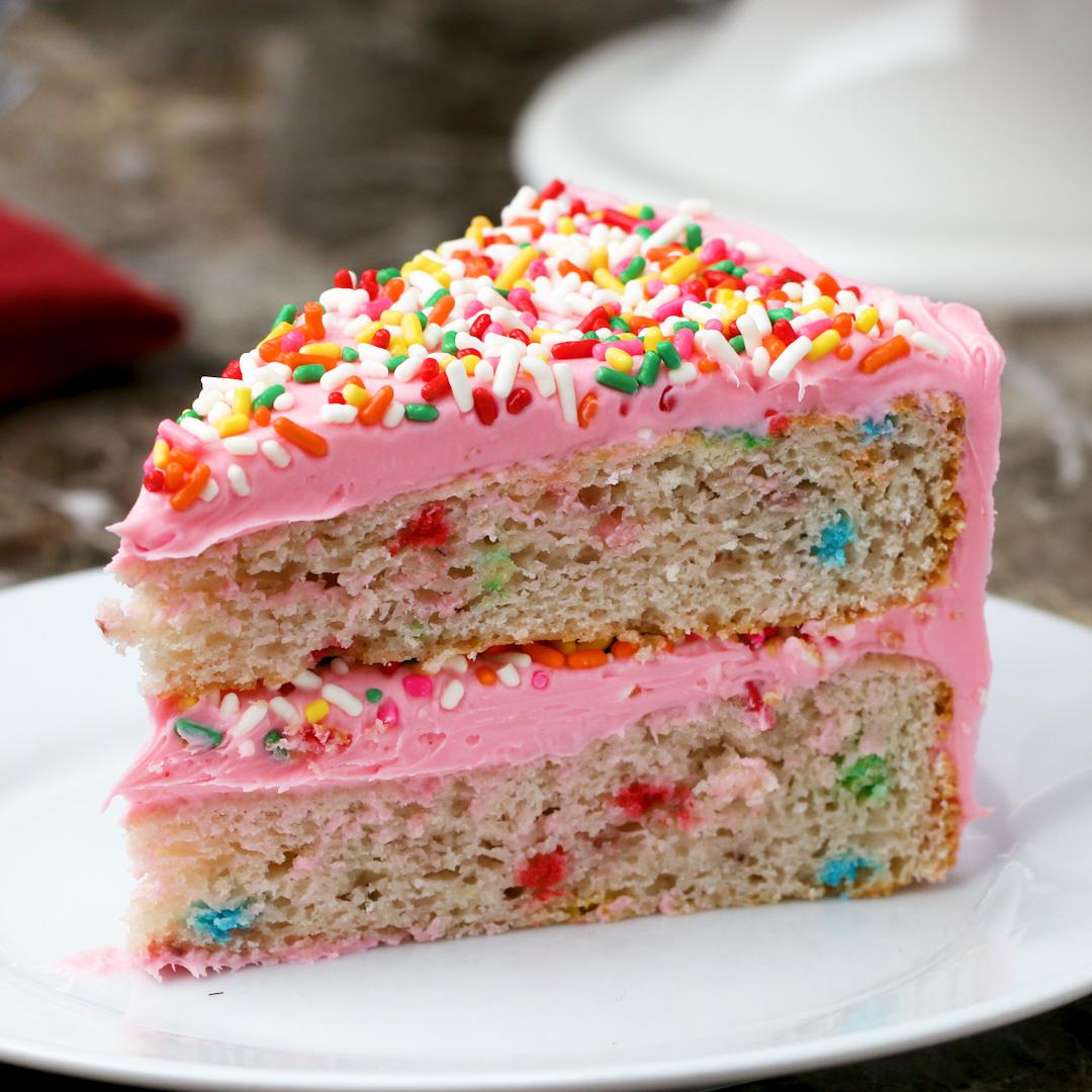 Strawberry Funfetti Ice Cream Cake | Love and Olive Oil