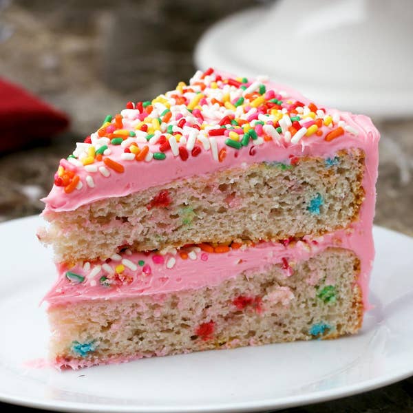 Baked Strawberry Ice Cream Sprinkle Cake