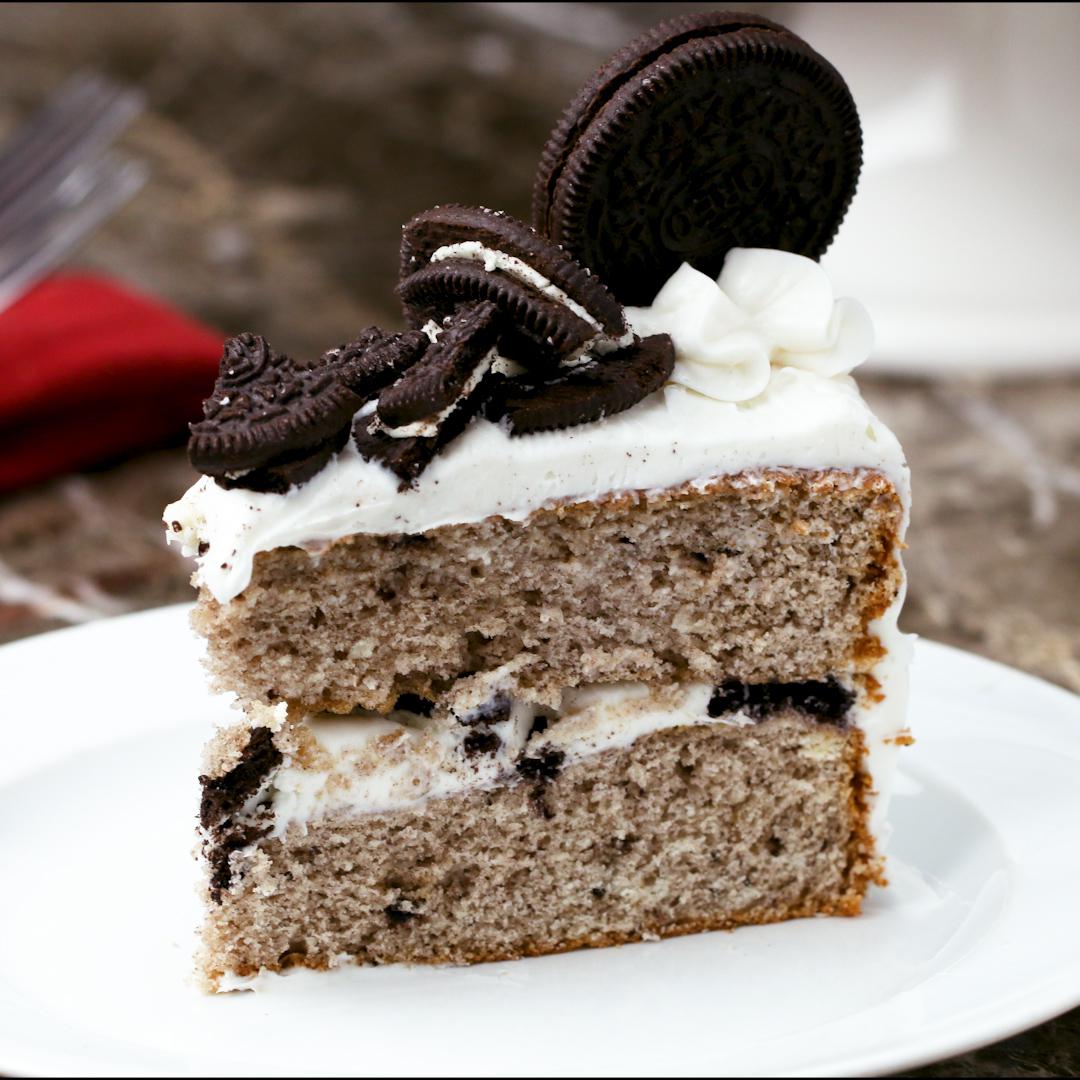 Baked Cookies 'N' Cream Ice Cream Cake Recipe by Tasty