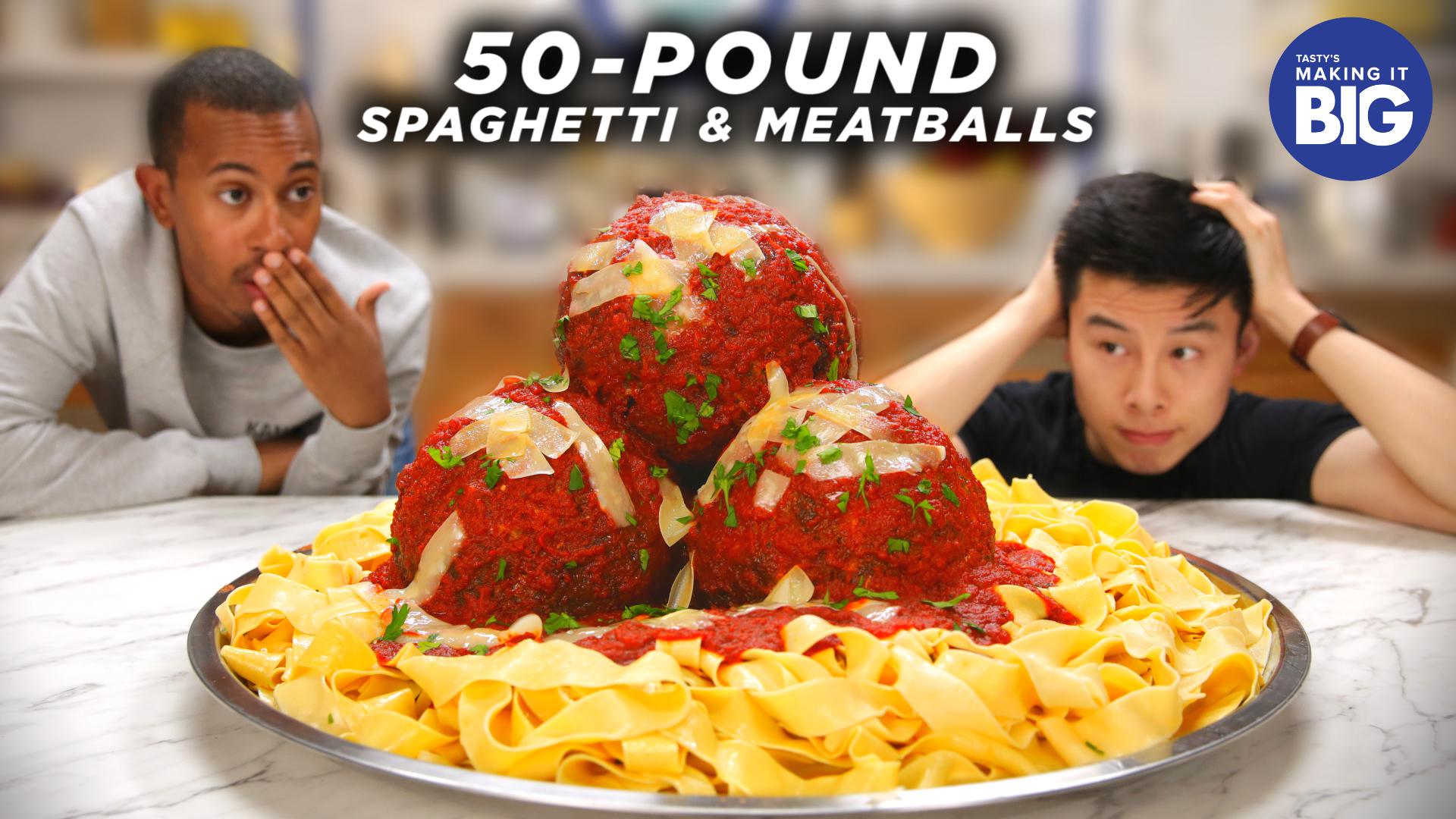 I Made Giant 50-Pound Spaghetti And Meatballs for Kalen Reacts.