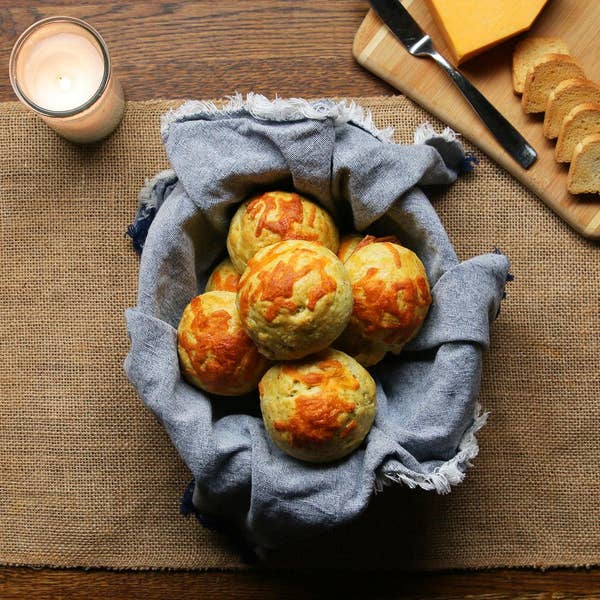 Gravy-Stuffed Cheddar Biscuit Bombs