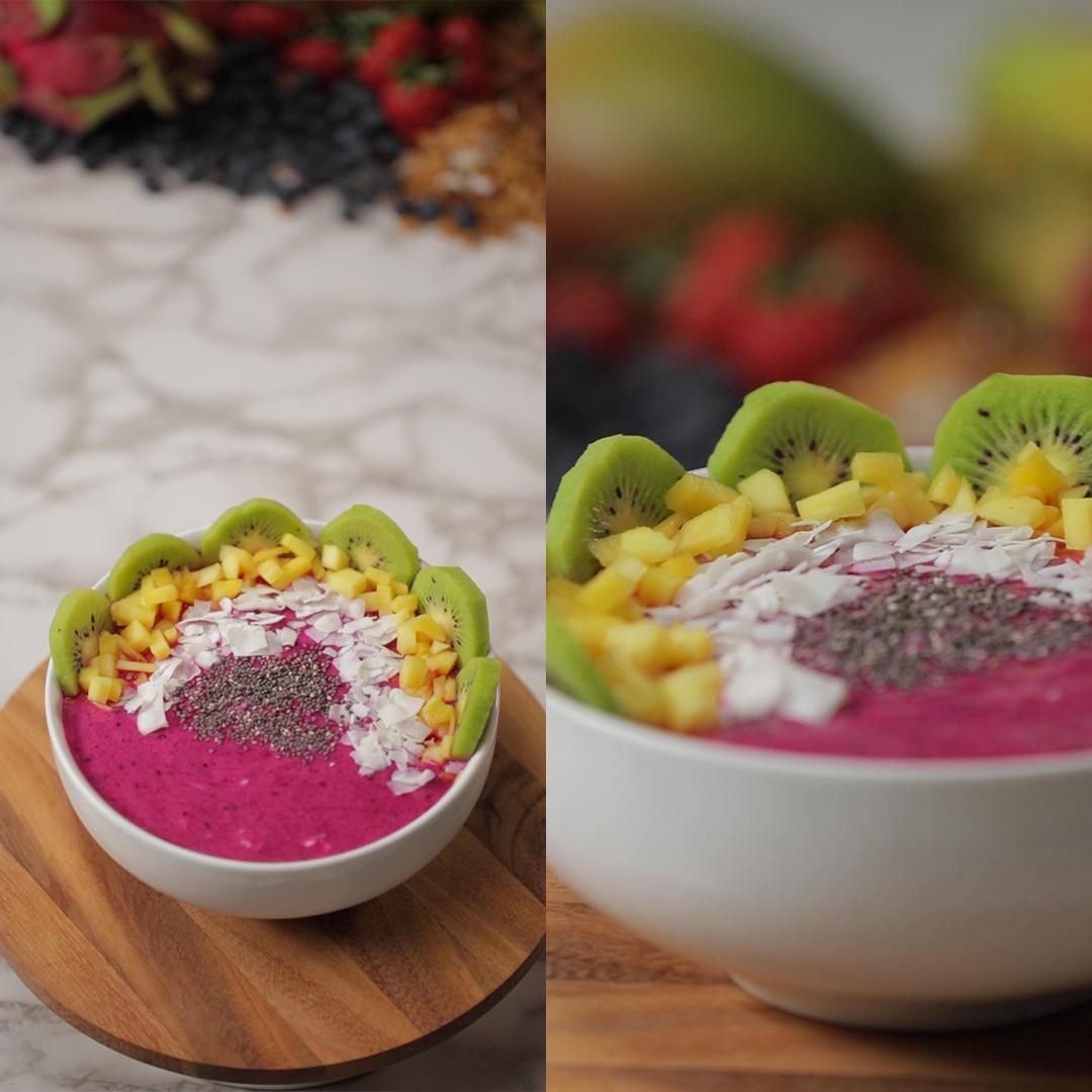 Healthy Smoothie Bowl: Pitaya Bowl: Mango Tango Recipe by Tasty