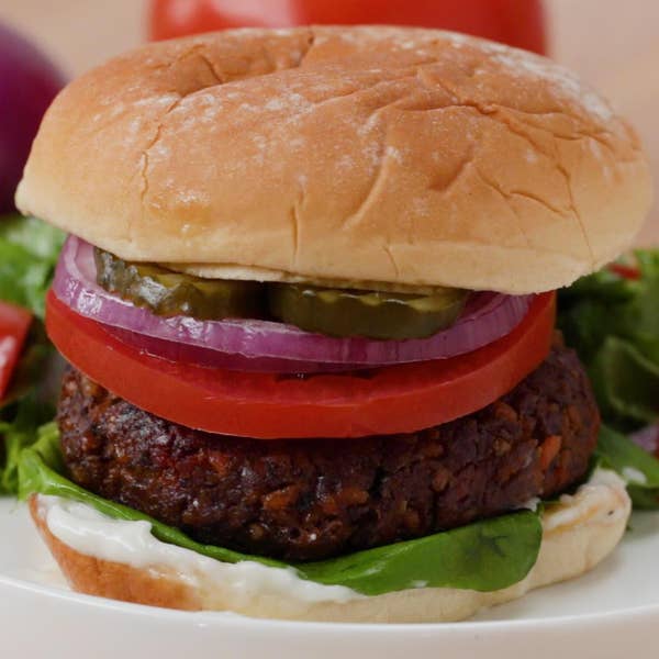 Homemade Vegan Burger With Vegan Aioli