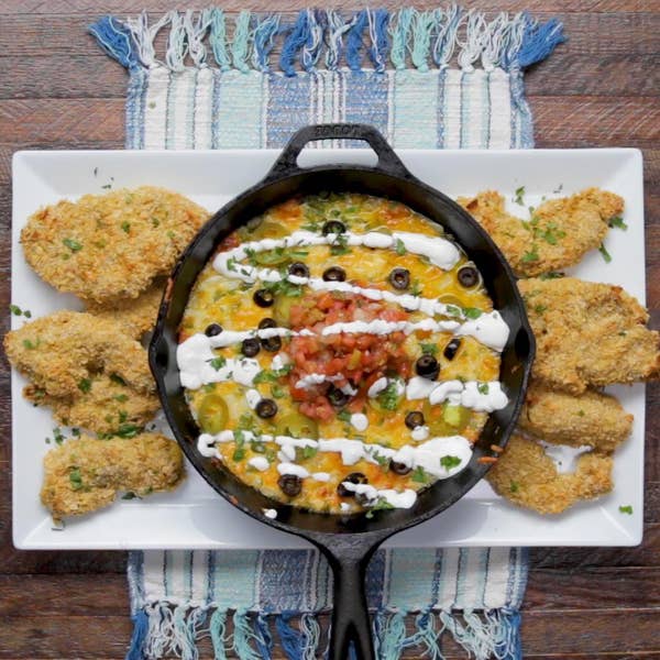 Tortilla Chip-Crusted Chicken With Queso Fundido