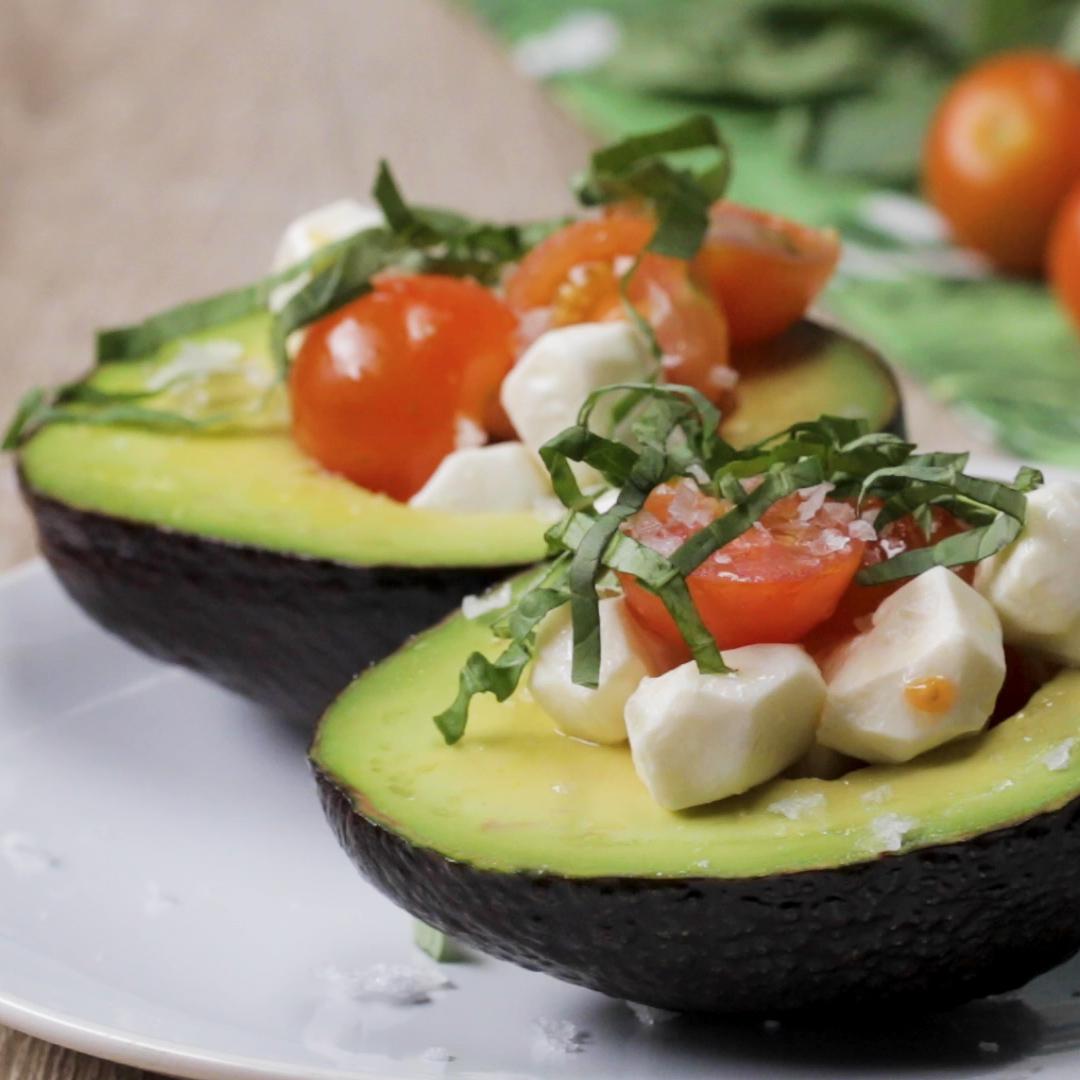 Keto Caprese Avocado Bowls