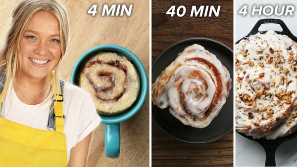 4-min vs. 40-min vs. 4 Hour Cinnamon Rolls