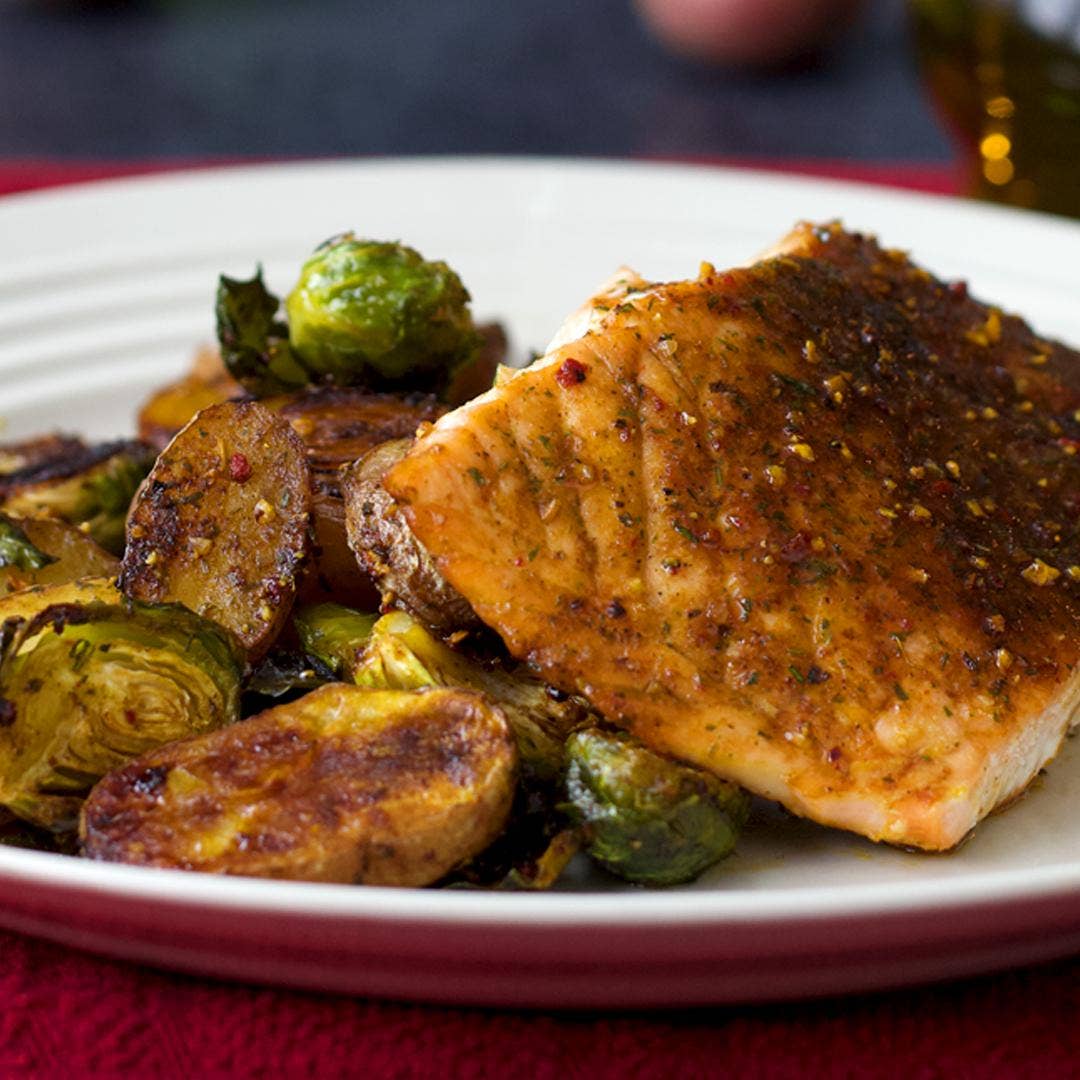 Salmon And Veggie Sheet Pan Dinner Recipe By Tasty