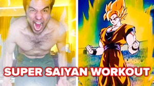Man screaming with super saiyan fire like Goku from Dragon Ball-Z.
