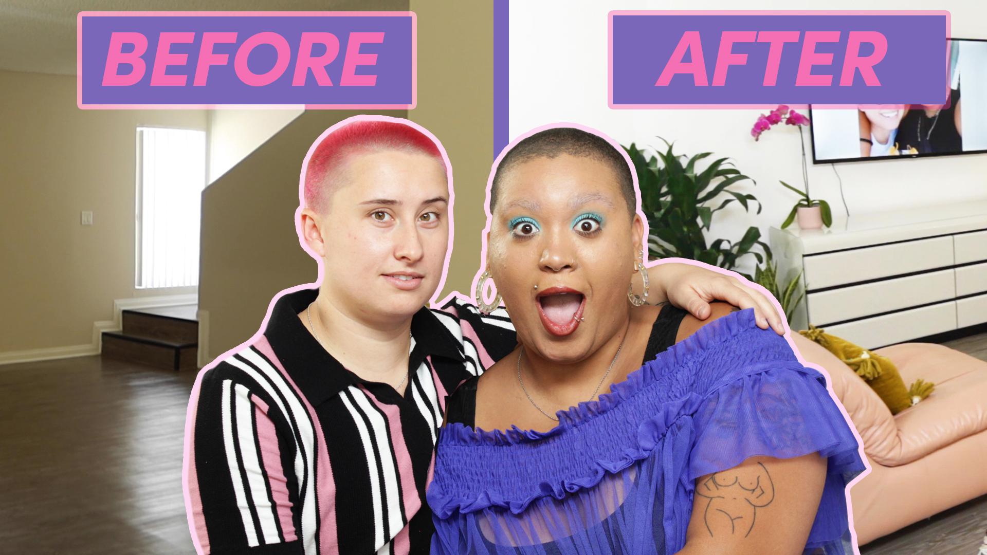 珍妮和吉姆·卡特勒在脸上笑了。在他们的照片里住在客厅里。